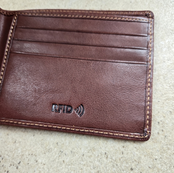 Tony Peroth Wallet Leather Italy Quality Dad Gift Brown RFID - Picture 4 of 13